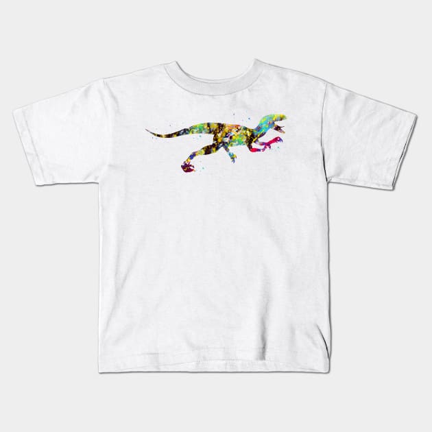 Velociraptor Kids T-Shirt by erzebeth